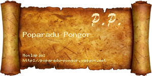 Poparadu Pongor névjegykártya