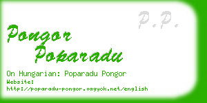 pongor poparadu business card